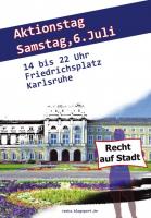 Flugblatt (Front) für den Aktiontag am 6.7. von 14 bis 22 Uhr auf dem Friedrichsplatz
